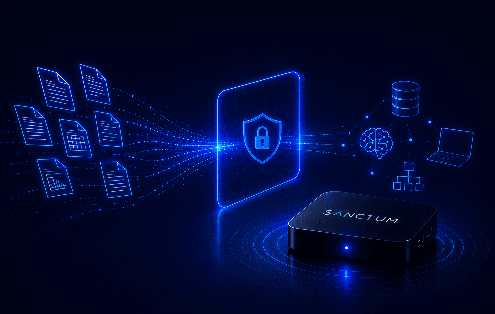 Private AI boundary connecting enterprise documents